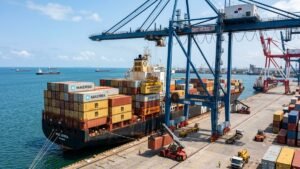 Xuất khẩu máy tuốt lúa đóng container đi Guinea Châu Phi Tân Việt